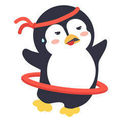 Penguin exercising to stay fit