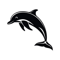 dolphin silhouette isolated on white Illustration