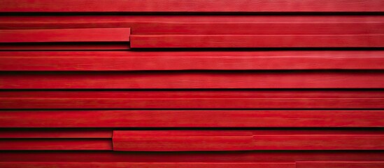 Vibrant red horizontal planks stacked with rich texture and unique patterns, perfect for background use in design projects on a striking bold canvas