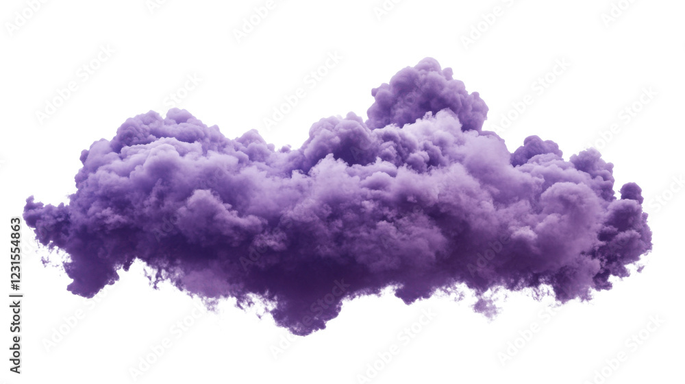 Poster purple cloud floating on transparent background with alpha channel