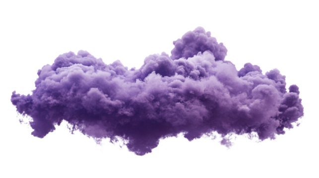 Purple cloud floating on transparent background with alpha channel - Powered by Adobe