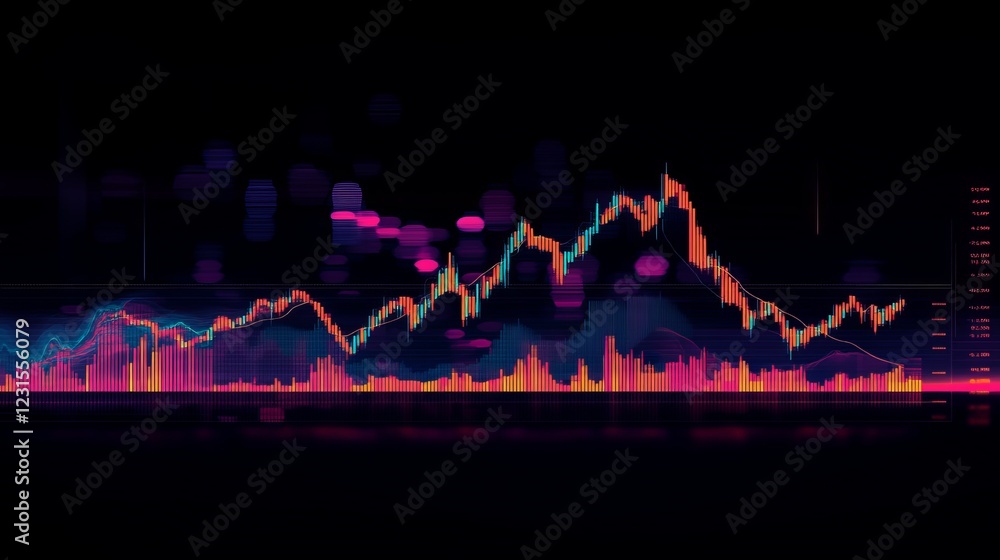 Aufkleber dynamic financial stock market chart with vibrant data visualization for analysis