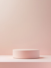 3D render minimalistic pink podium for display products background. Generative Ai.

