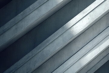 Concrete Diagonal Lines: Abstract architectural image showcasing diagonal lines of concrete, creating a strong sense of depth and geometric precision.
