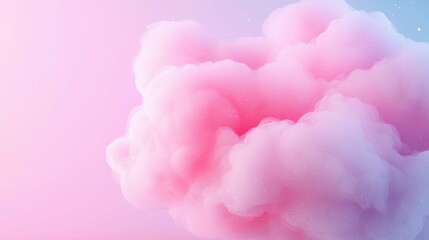Fototapeta premium Dreamy pink cloud against a serene background.