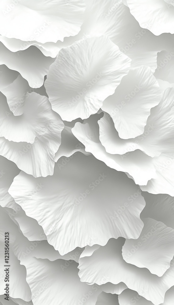 Aufkleber soft cloud white texture pattern background 3d low profile, delicate monochromatic design element