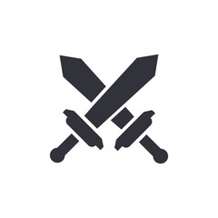 Obraz premium Sword fight solid icons, minimalist vector illustration ,simple transparent graphic element .Isolated on white background
