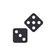 Dice solid icons, minimalist vector illustration ,simple transparent graphic element .Isolated on white background