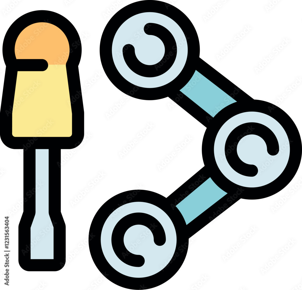 Poster open source hardware development is represented by a screwdriver and share icon, symbolizing collabo