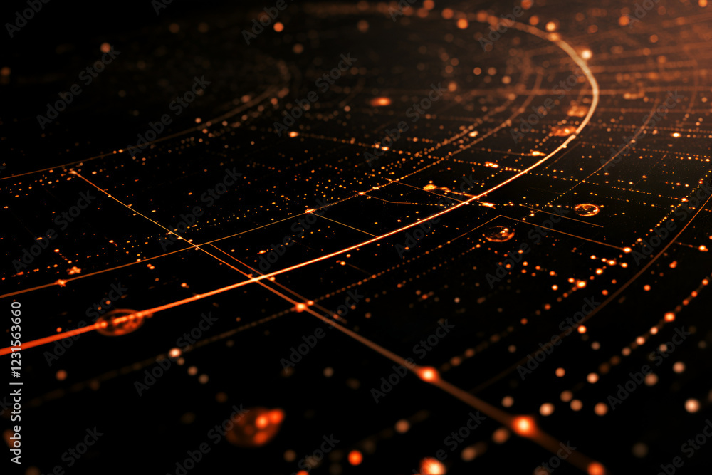 Poster abstract digital network: a mesmerizing digital network, reminiscent of a futuristic cityscape or a 