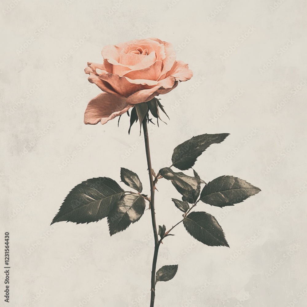 Poster a single rose is the main focus of this image, standing tall and proud in the foreground. the rose i