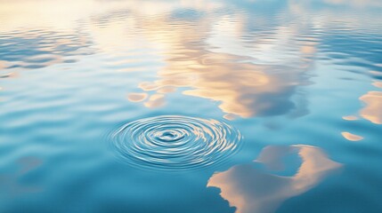 Serene Water Ripples  Sky Reflection  Calm Ocean Surface