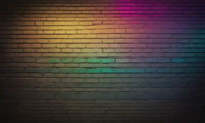 Spotlights on a grunge brick wall