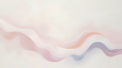 Subtle abstract piece, soft pastel hues blending seamlessly, evoking a serene mood, the forms are organic and reminiscent of flowing water or clouds. Oil painting style