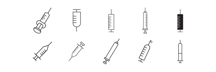 Obraz premium syringe icon set , inject icon vector