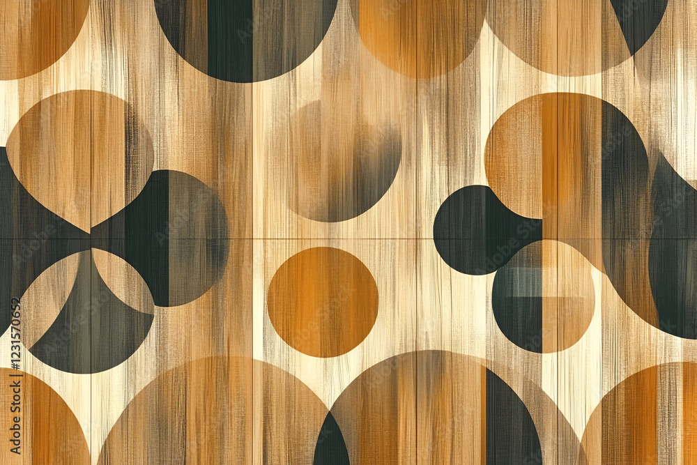 Poster abstract geometric woodgrain: a mesmerizing blend of abstract shapes and textures, featuring an arra