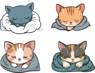 Cozy Cats in Blankets