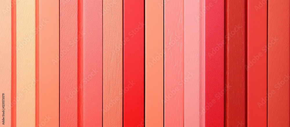 Aufkleber warm coral gradient stripes in vibrant reds and soft pinks arranged vertically, creating a harmoniou