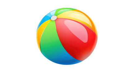 Colorful beach ball rotating on transparent background