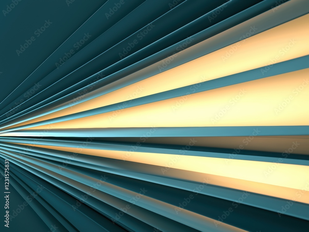 Aufkleber dynamic diagonal laser-like beams in glowing teal and yellow tones, creating a high-energy abstract 