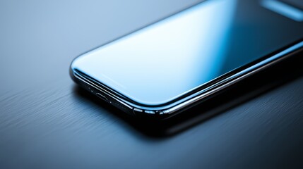 Closeup, exploring the design and features of a modern mobile phone in vivid detail