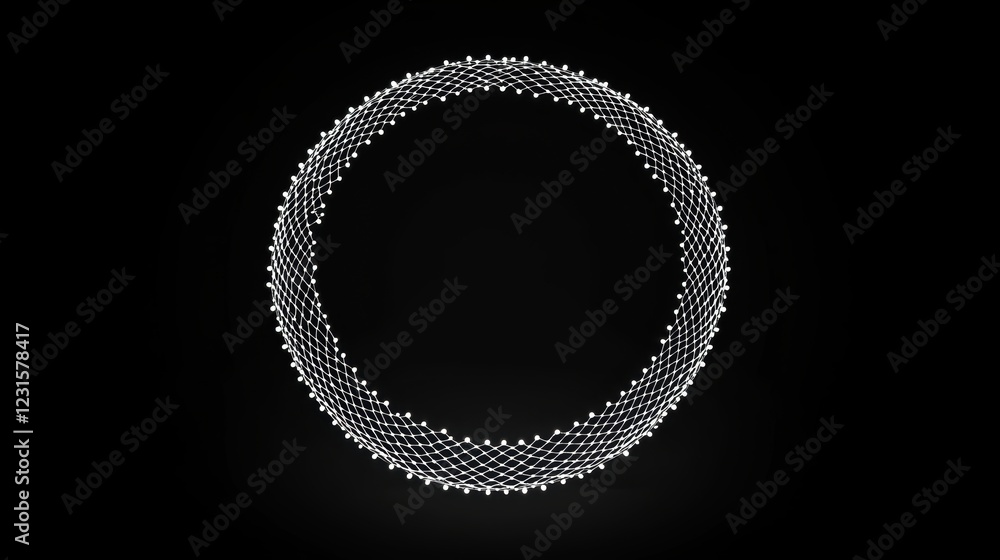 Poster minimalistic representation of a digital network with bright white connections, evoking a sense of t