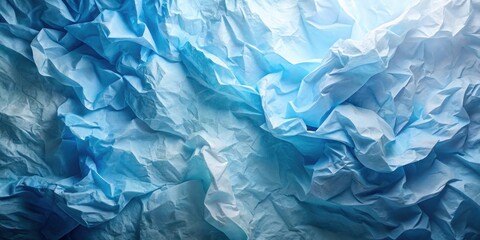 Obraz premium Abstract Texture of Crumpled Blue Paper with Gradient Shading