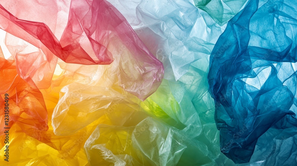 Poster this artistic image showcases vibrant colored tissues flowing together, creating an abstract composi