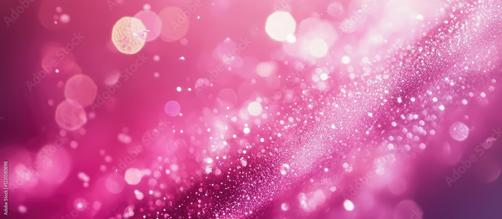 Fototapete soft blurred bright pink background with sparkling bokeh effects in light and dark shades creating a