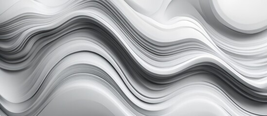 Obraz premium Abstract monochrome wave patterns in shades of gray, featuring flowing lines and smooth curves, creating a dynamic layered effect.