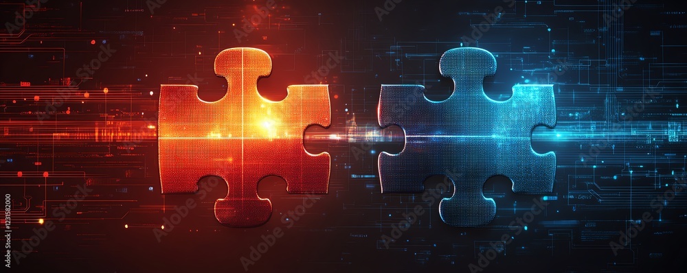 Poster futuristic concept of api integration