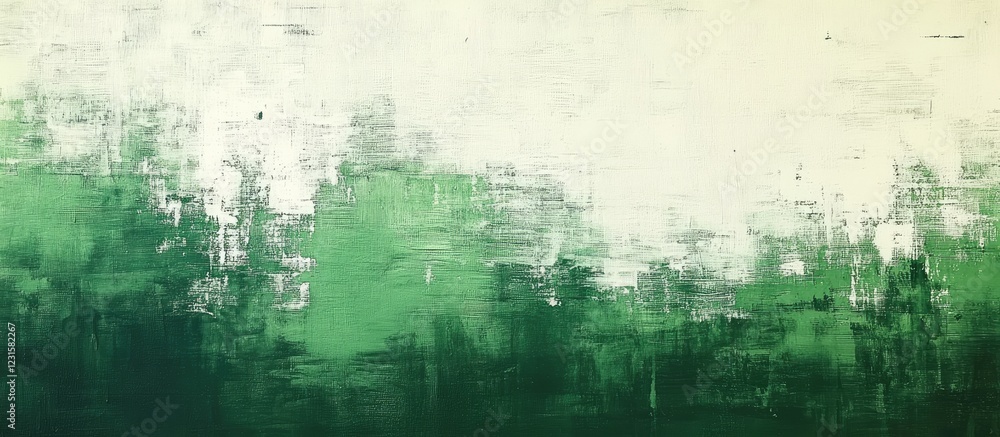 Aufkleber vibrant green and white abstract wooden texture background featuring soft brush strokes creating a d