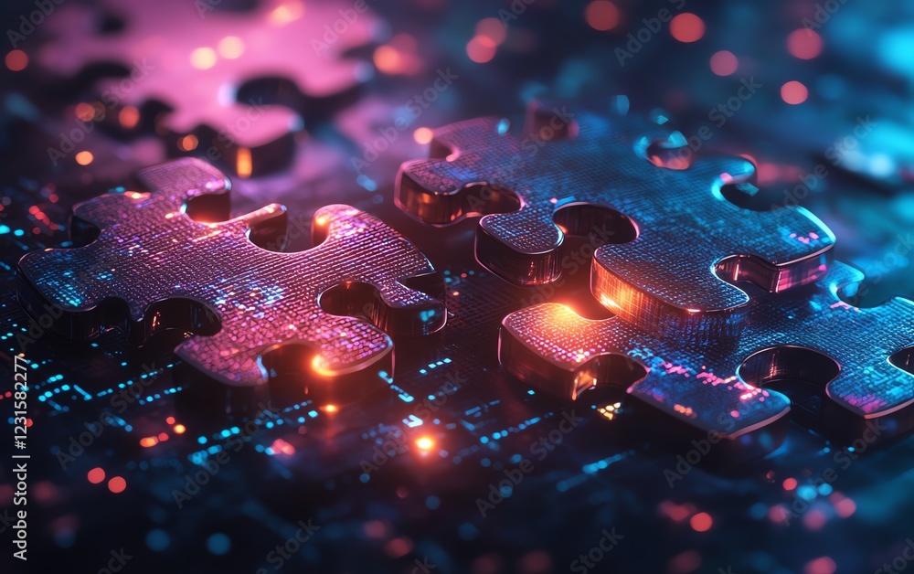 Aufkleber API integration concept visualized with two interlocking puzzle pieces