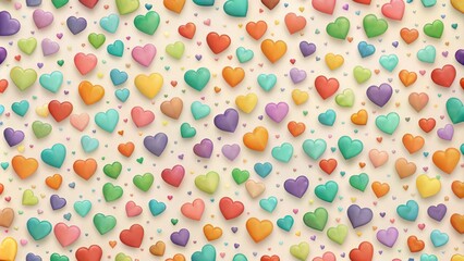 A delightful pattern of pastel hearts, perfect for romantic designs and backgrounds