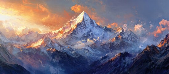 Majestic Panoramic View Makalu Mountain