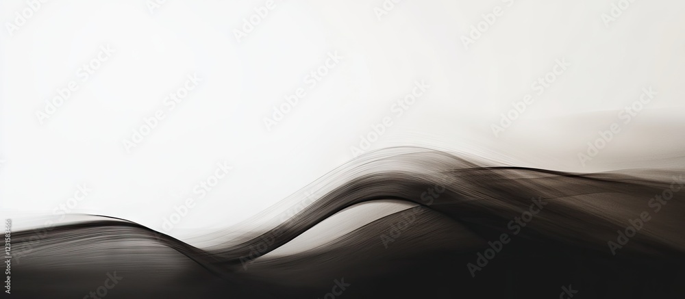Leinwandbilder elegant abstract artwork featuring soft black lines and curves on a white background, creating a soo