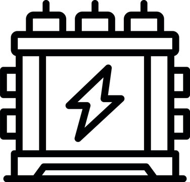 recommend clip art: Electric transformer distributing energy, with lightning bolt symbol, representing power generation and distribution