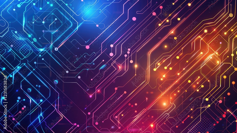 Poster abstract technology concept computer circuit board high color background