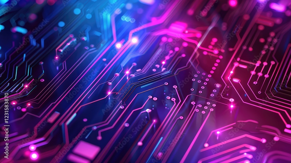 Fototapete Abstract technology concept computer circuit board high color background