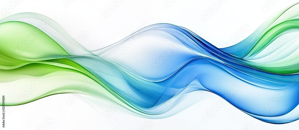 Aufkleber smooth flowing abstract lines in blue, green, and white create a visually appealing design suitable 