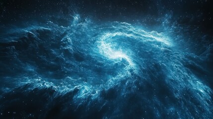 Fototapeta premium Cosmic swirl nebula, deep space, swirling clouds, starry background, science fiction art
