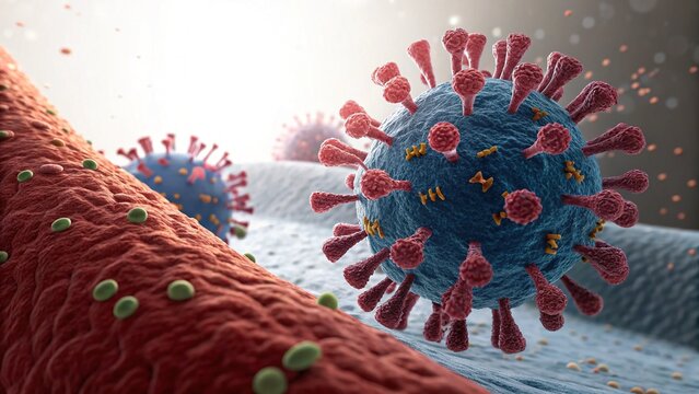 3D Rendered Darmzotten - Detailed Microvilli Structure