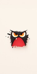 Obraz premium Angry Cartoon Monster Face with a Minimalist and Playful Design for Mobile Wallpaper