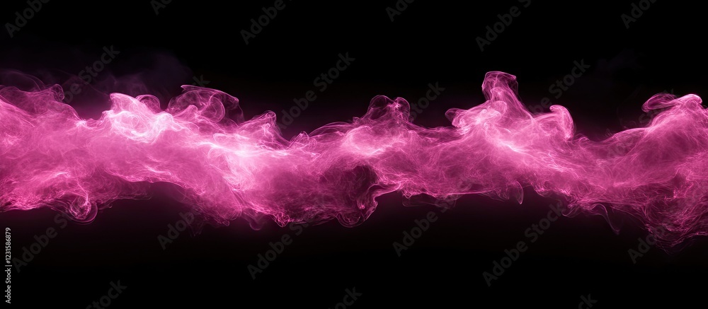 Poster vibrant pink smoke clouds swirl against a rich black backdrop, creating a dramatic and captivating a
