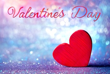 Inscription Valentine's Day on a background of hearts