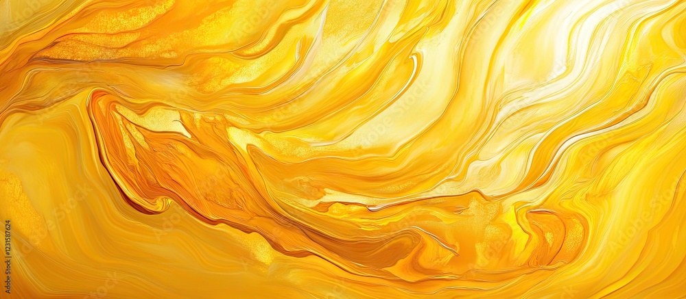 Poster vibrant abstract yellow texture with flowing swirls and gradients in a warm, sunlit composition idea