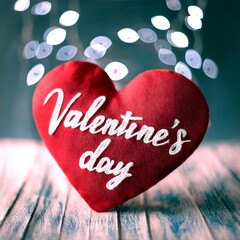 a fabric heart with the inscription Valentine's Day