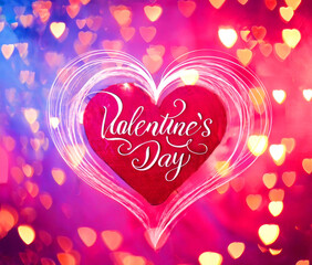 Heart with inscription  Happy Valentines Day