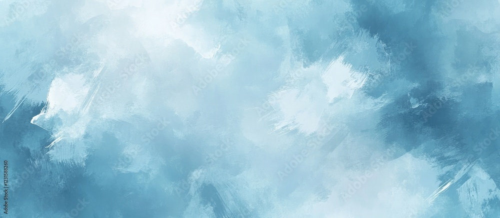 Leinwandbilder abstract pastel blue and teal background with soft gradients and wispy brush strokes creating a sere
