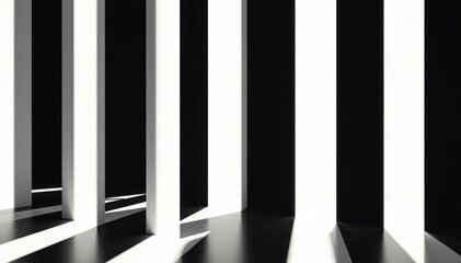 Vertical black and white stripes, stark contrast, bold graphic design, backdrop, background, vintage